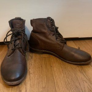 Vintage Brown Leather Lace Up Boots
